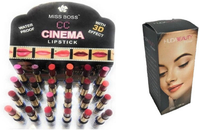 

Miss Boss hb primer 30ml and cinema Waterproof Lipstick (Set Of 24) combo(Set of 2)