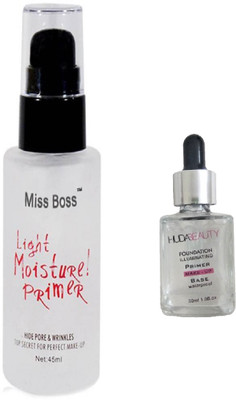 

Miss Boss hb foundation primer 30ml and kb matte Long lasting moisturizing Fixer - 45ml combo(Set of 2)