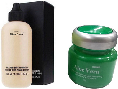 

Miss Boss kb aloe vera foundation and Studio Perfect Finish Face & Body Foundation (Face & Body) combo(Set of 2)