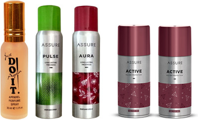 

Assure pulse , aura and active body spray with do it parfum(Set of 5)