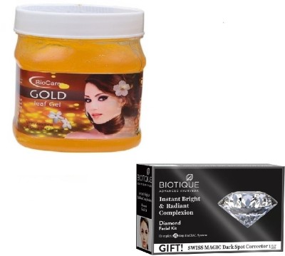 BIOCARE GOLD GEL 500GM WITH DIAMOND FACIAL KIT 65GM(2 Items in the set)