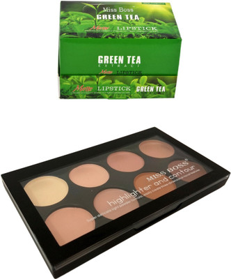 

Miss Boss 24 green tea lipstick and concealer kit combo(Set of 2)