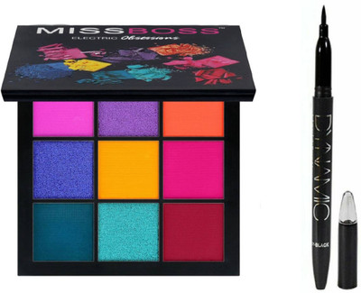 

Miss Boss Eyeshadow Palette - Electric obsession 10.0 g and dynamic black waterproof eyeliner combo(Set of 2)