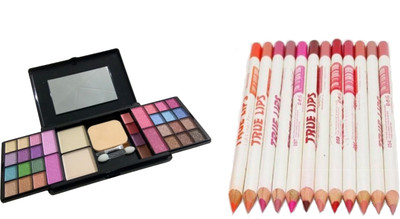 

Miss Boss fashion makeup kit and Truelips lipliner pencils - set of 12 (multicolor) combo(Set of 2)