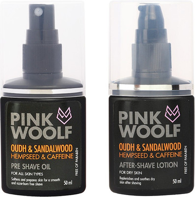 

Pink Woolf Combo Of Pre Shave Oil And After Shave Lotion for Dry Skin(Set of 2)