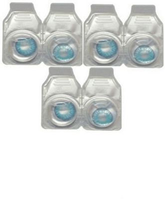 

Drr teleservices Zero power monthly lense 3 pair Monthly Contact Lens(0, Sky blue, Pack of 3)