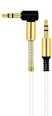 Wonder World ®Stereo AUX Cable Male to Male L-Shaped for Car Audio Headphone Jack 1 m AUX Cable(Compatible with Universal, Black, One Cable)