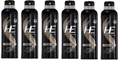 

HE Advanced Grooming Magician Perfumed Body Spray 150ml Each (Pack of 6) Deodorant Spray - For Men(900 ml, Pack of 6)