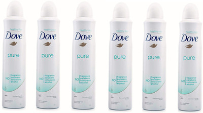 

Dove Pure Anti-perspirant Spray 0% Alcohol 150ml Each (Pack of 6) Deodorant Spray - For Women(900 ml, Pack of 6)