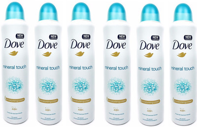 

Dove Mineral Touch Anti-perspirant Spray 0% Alcohol 150ml Each (Pack of 6) Deodorant Spray - For Women(900 ml, Pack of 6)