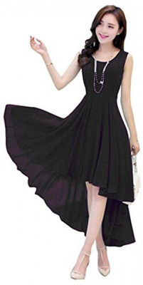 surtifunda Women Asymmetric Black Dress