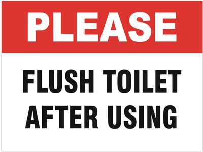signEver Please Flush After Use Sign Board For Theater Factory Lodges Banks Office School Hospital college Multi-color (20 x 15 cm) Emergency Sign