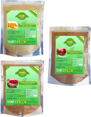 

Fedele Orange Peel Mask,Pomegranate peel powder and Rose Petals Powder (Combo Set of 3)(450 g)