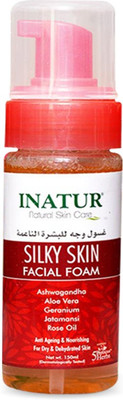 

Inatur Silky Skin Facial Foam 150ml, Ashwagandha, Aloe Vera, Geranium, jatamansi, Rose Oil, Anti Aging Nourishing Face Wash(150 ml)