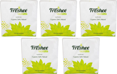 

Freshee 50 Sheets 2 ply Virgin fiber Tissue in Pack of 5 Value Plus Range that offer fresh soft and hygienic experience(Pack of 50)