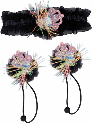 

PELO Party wear Hair Band And Hair Clips for kids Hair Clip, Head Band, Hair Band(Black)