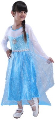 FancyDRessWaLe Indi Girls Calf Length Party Dress(Blue, Full Sleeve)