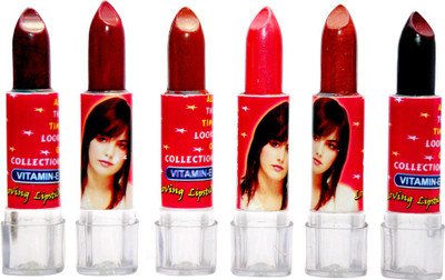 

Green line 'Green line' Mix color combination 6 set of lipsticks(Pink,Red,Mahroon,Golden,Red,Coffee)