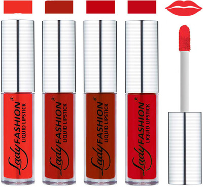 

Lady Fashion College Girls Sensational Matte Kiss Proof Liquid Lipstick(Orange,Vermillion Crush, Coffeine Kiss, Bridesmaid)