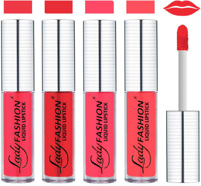 

Lady Fashion College Girls Sensational Matte Kiss Proof Liquid Lipstick(Baby Pink, Red, Wintage Tempting, Rose Down)