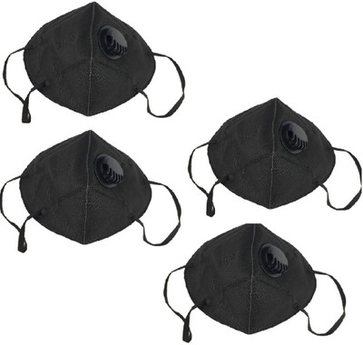 

mra fashion PM2.5 Black 4 piece Anti Pollution Face Mask with Activated Carbon- Filter, PM2.5 Filtration, Adjustable Nose Clip: for Men/Women 4 pec Mask