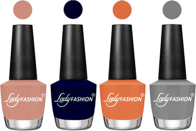 

Lady Fashion Most Alluring High Gloss Effect Matte Nail Polish Combo ( Set of 4 ) Nude , Blue, Wintage Nude, Grey(Pack of 4)