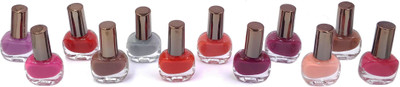 

One Personal Care Nail Color Splash, Combo of 12 | CMF-J Series Pink, Red, Orange, Purple, Violet, Silver, Brown, Peach(Pack of 12)
