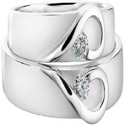 Sanoka cubic zeronic adjustable love band ring Alloy Cubic Zirconia Silver Plated Ring Set