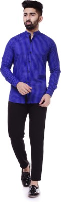 ELEPANTS Men Checkered Casual Blue, Black Shirt