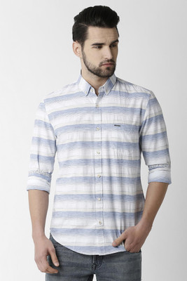 peter-england-men-striped-casual-blue-shirt