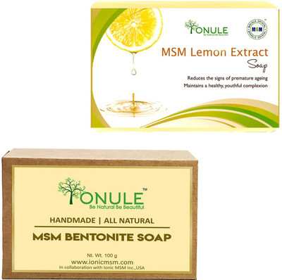 

Ionule MSM Lemon Extract Soap Bentonite Soap Combo of 2(200 g, Pack of 2)