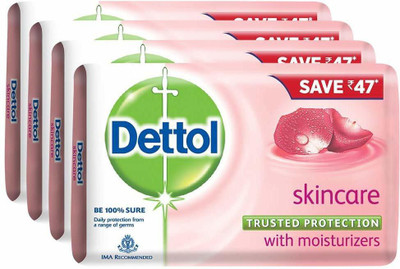 

Dettol Skin Care with Moisturizers Soap - 125g (Pack of 4)(125, Pack of 4)