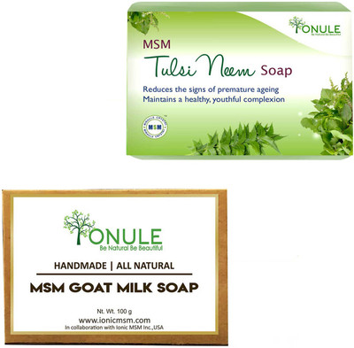 

Ionule MSM Tulsi Neem Soap Goat Milk Soap Combo of 2(200 g, Pack of 2)