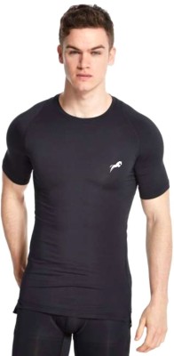 Just Rider Solid Couple Round Neck Black T-Shirt