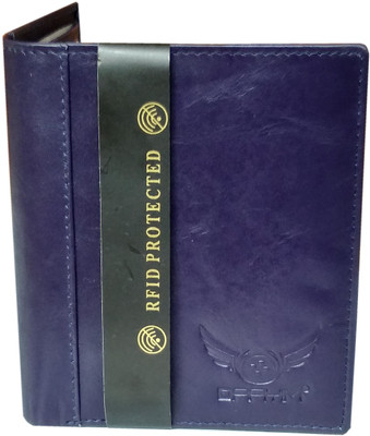 DAAYIM Men Casual Blue Genuine Leather Money Clip(8 Card Slots)