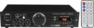 

AudioMatic AMT-2020 BT 4 Channel Pure Copper 5000W PMPO Mini Home DJ with Bluetooth, USB & FM Player W AV Power Amplifier (Black) 50 W AV Power Receiver(Black)