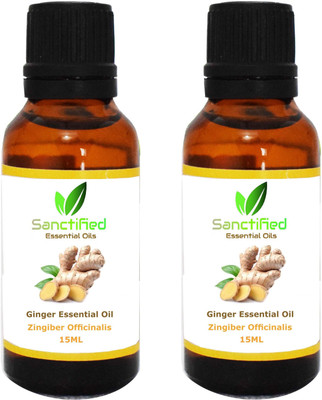 

SANCTIFIED Combo of Ginger Essential Oil 100% Pure Natural & Undiluted Oils for unisex (pack of 2) 15ml each(15 ml)
