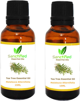 

SANCTIFIED Tea Tree Essential Oil (15ML) 100% Pure Natural & Undiluted Oils for healthy skin, hair(pack of 2)(15 ml)