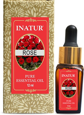 

Inatur Rose Essential Oil 12ml, 100% Pure, Anti Ageing, Skin's Texture(12 ml)