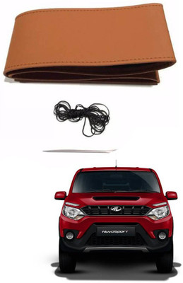 AYW Hand Stiched Steering Cover For Mahindra Universal For Car(Tan, Leather)
