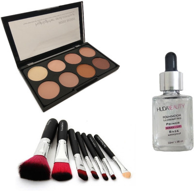 

Miss Boss hb foundation primer 30ml and kb concealer kit+hk black brushes combo(Set of 3)