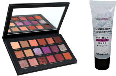 

Miss Boss hb desert dusk palette eyeshadow and hb Foundation illuminating Primer - 40 ml Primer(Set of 2)