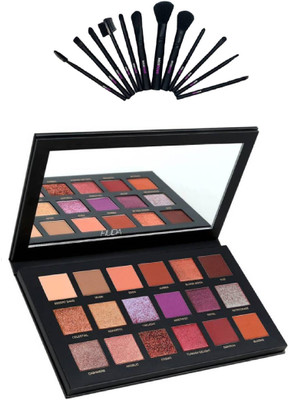 

Miss Boss hb desert dusk palette eyeshadow and hb set of 12 makeup brushes combo(Set of 2)