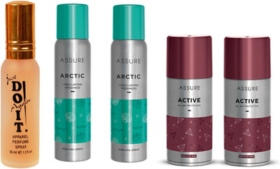 

Assure arctic and active 2-2 pcs body spray with do it parfum(Set of 5)
