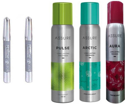 

Assure pulse , aura and arctic body spray with personi kajal 2 pcs(Set of 5)