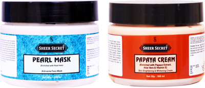 Sheer Secret Pearl Mask 300ml and Papaya Cream 300ml(2 Items in the set)