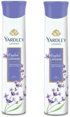 Yardley London English Lavender Deodorant Spray  -  For Men & Women(300 ml, Pack of 2)