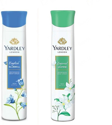 

Yardley London Jasmine,bluebell Body Spray - For Men & Women(300 ml, Pack of 2)