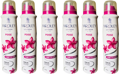 

Yardley London Poise Sensitive Skin Alcohol Free Perfumed Deo Spray 150ML Each (Pack of 6) Deodorant Spray - For Women(900 ml, Pack of 6)