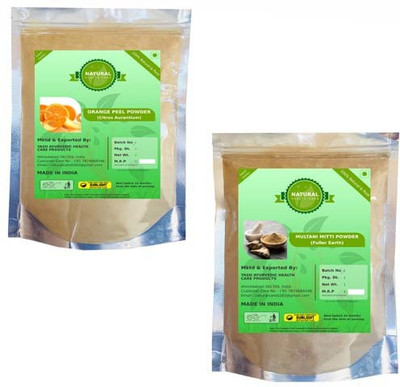 

Fedele Natural Herbal Orange Peel (CITRUS AURANTIUM) OR Multani Mitti (Fullers Earth) Powder For Naturally Skin care-Pack Of 2 (454 G)(454 ml)